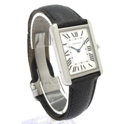 Cartier Watch Tank Solo LM SS Leather Strap White — view 3