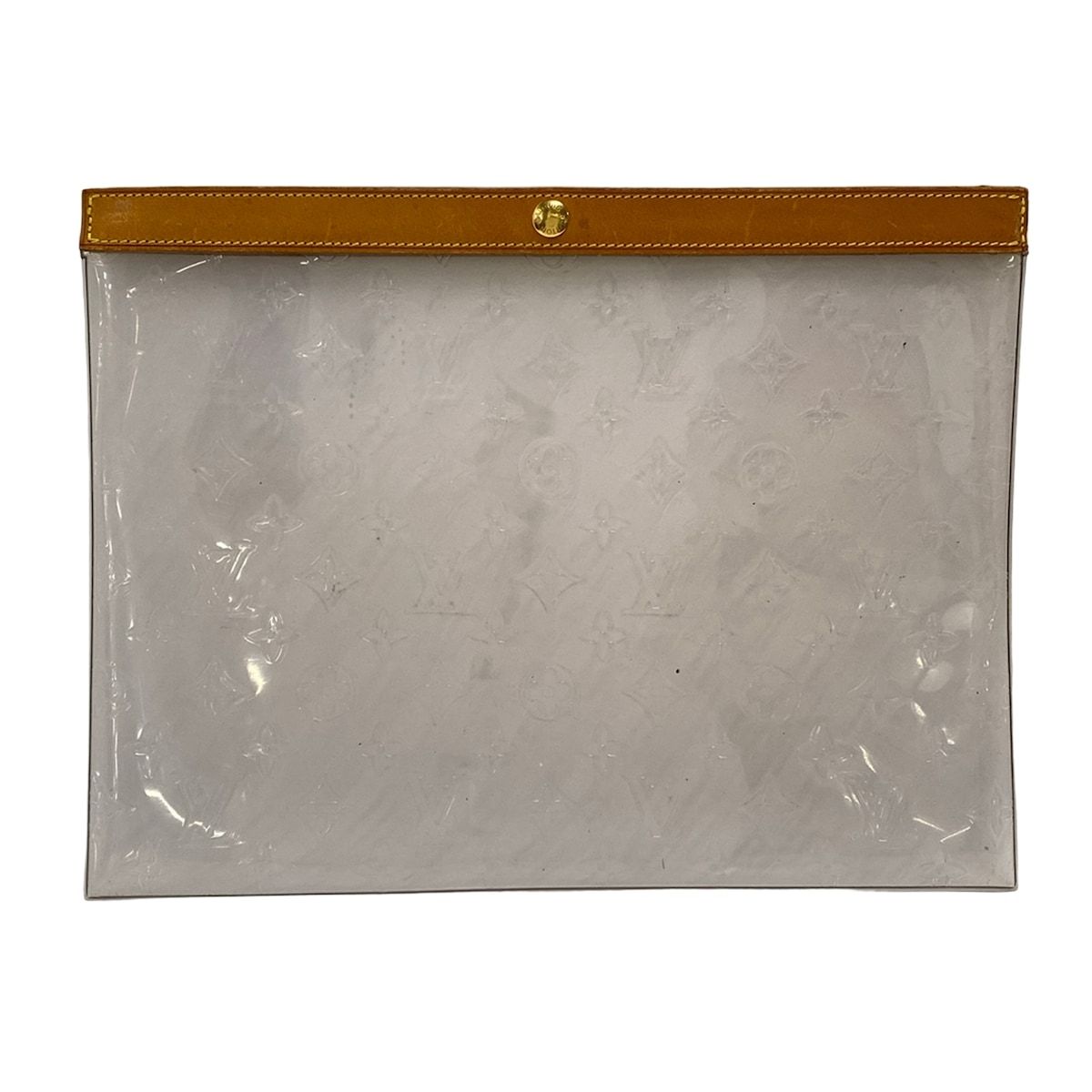 Louis Vuitton Clutch Monogram Vinyl Beige Clear