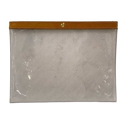 Louis Vuitton Clutch Monogram Vinyl Beige Clear