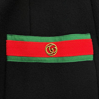 Gucci Wool 100% GG Marmont Web Line Collarless Coat Black 40 — view 6
