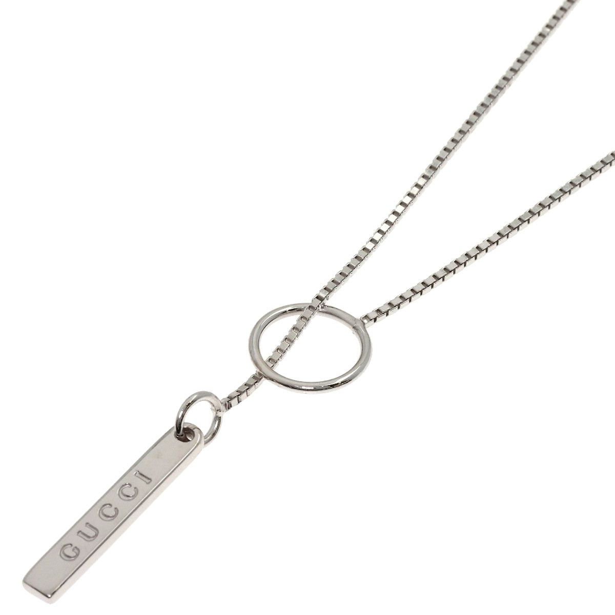 Gucci Lariat Necklace 18k White Gold