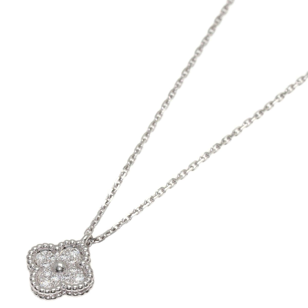 Van Cleef & Arpels Sweet Alhambra Diamond Necklace 18k White Gold