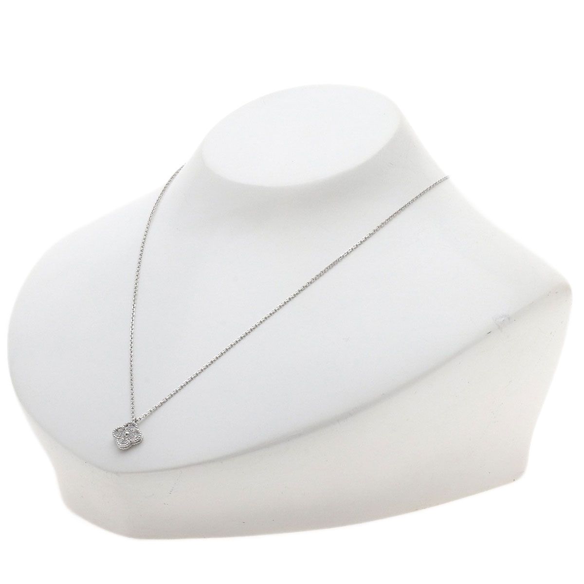 Van Cleef & Arpels Sweet Alhambra Diamond Necklace 18k White Gold — view 4