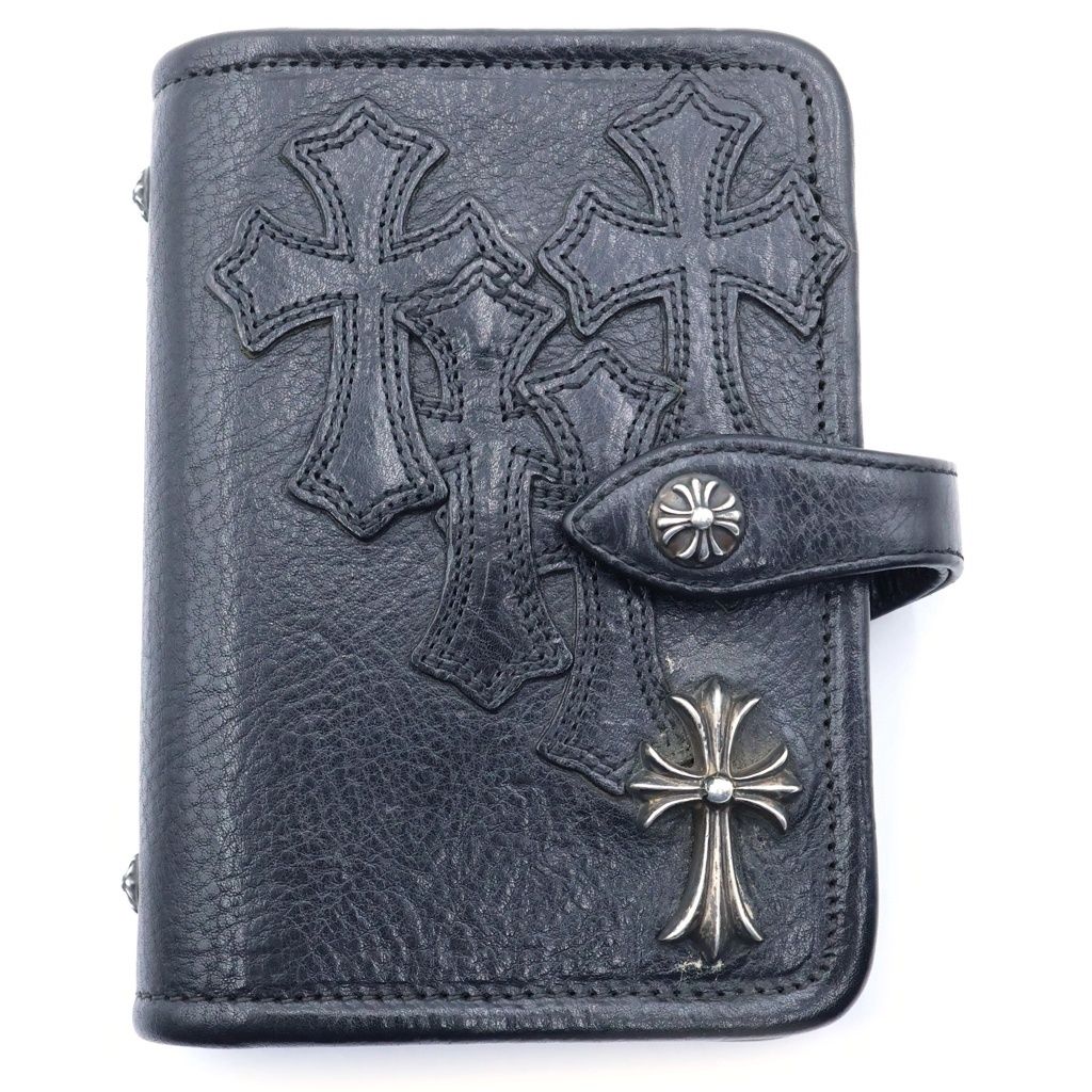 Chrome Hearts Agenda Frnt Cemetery Cross Patch Ball Button Cover Black