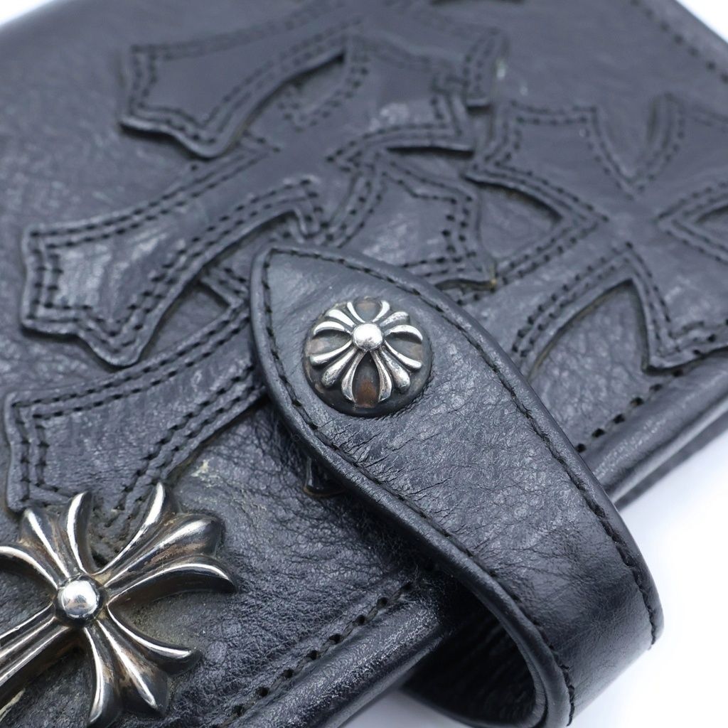 Chrome Hearts Agenda Frnt Cemetery Cross Patch Ball Button Cover Black — view 4