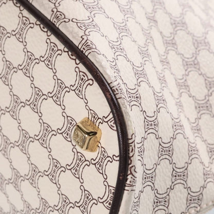 Celine Macadam Pattern 2-Way Shoulder Bag White Brown Leather Gold — view 5