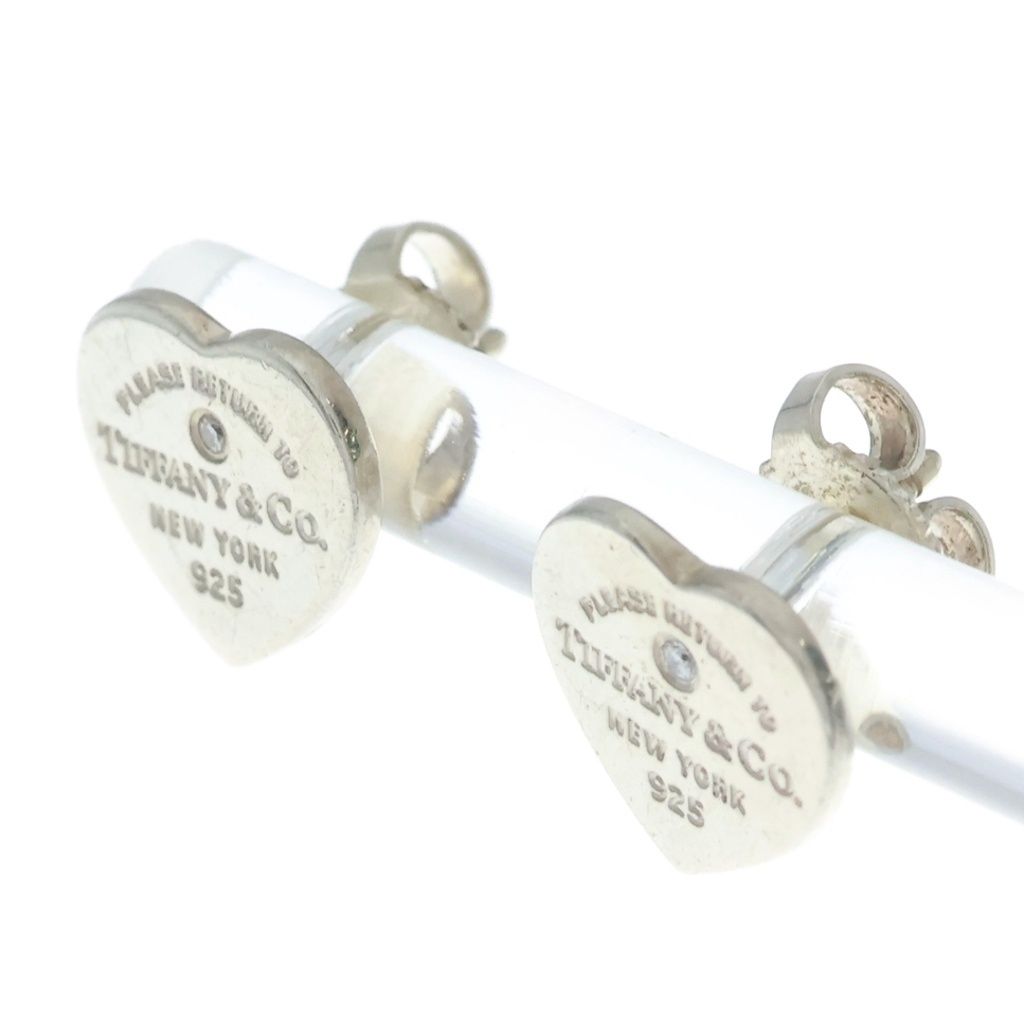 Tiffany & Co Return to Tiffany Heart Diamond Earrings Silver