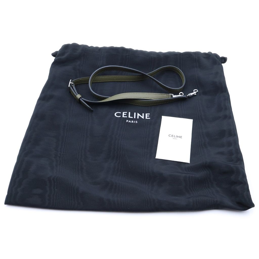 Celine Big Back Nano Bucket 2-Way Shoulder Bag Khaki Green Leather Silver — view 8