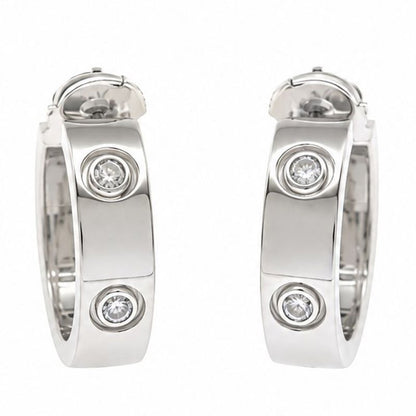 Cartier Earrings 750 White Gold Love Diamond