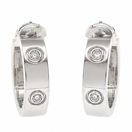 Cartier Earrings 750 White Gold Love Diamond