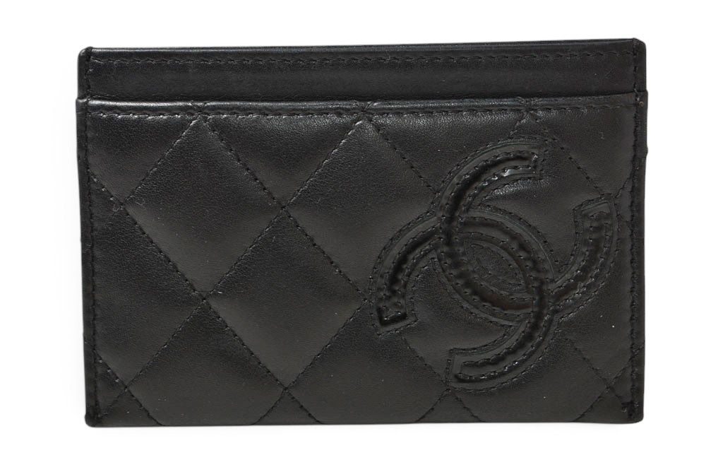 Chanel Card Case Business Cambon Line Leather Black
