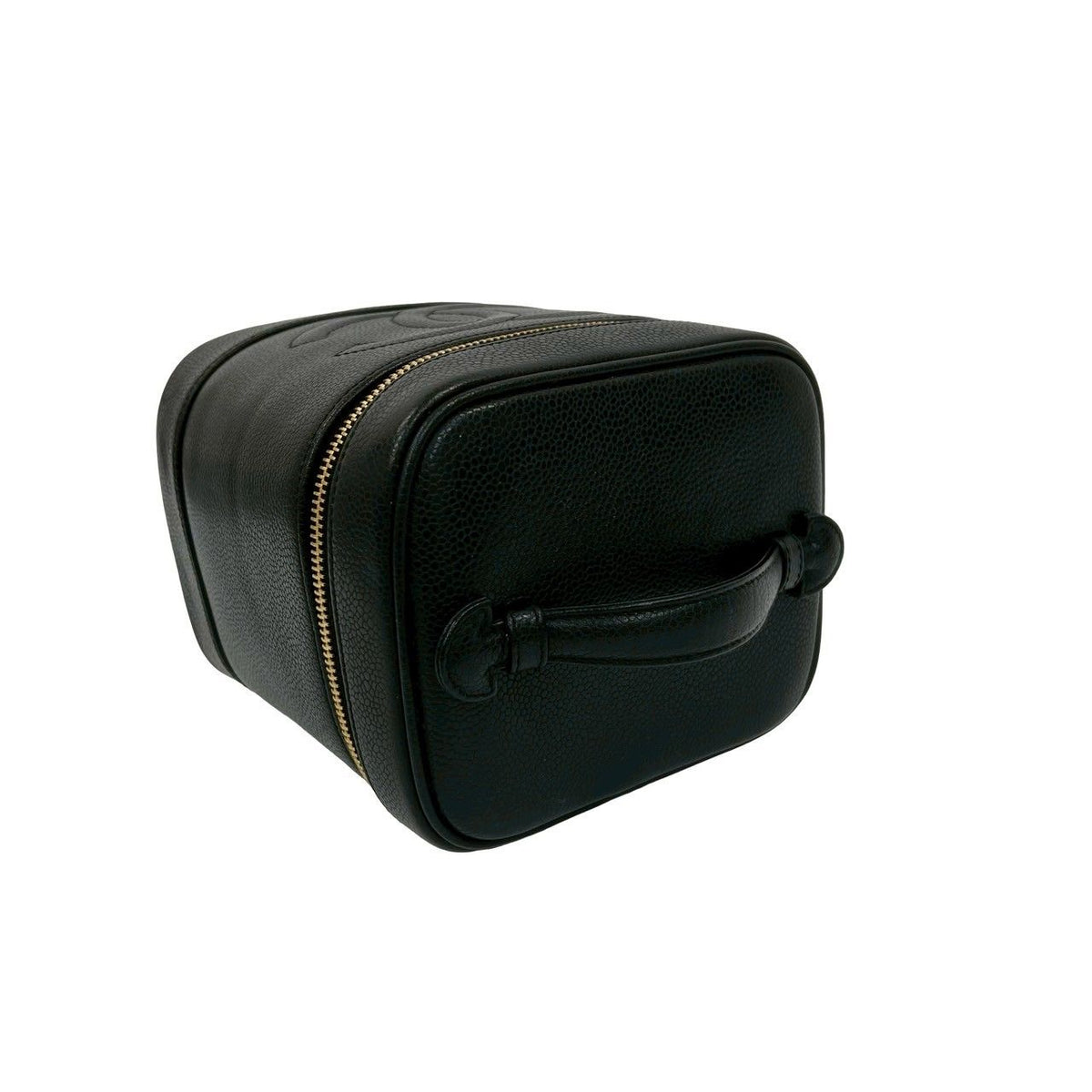 Chanel CC Logo Caviar Leather Vanity Bag Mini Handbag Black — view 4