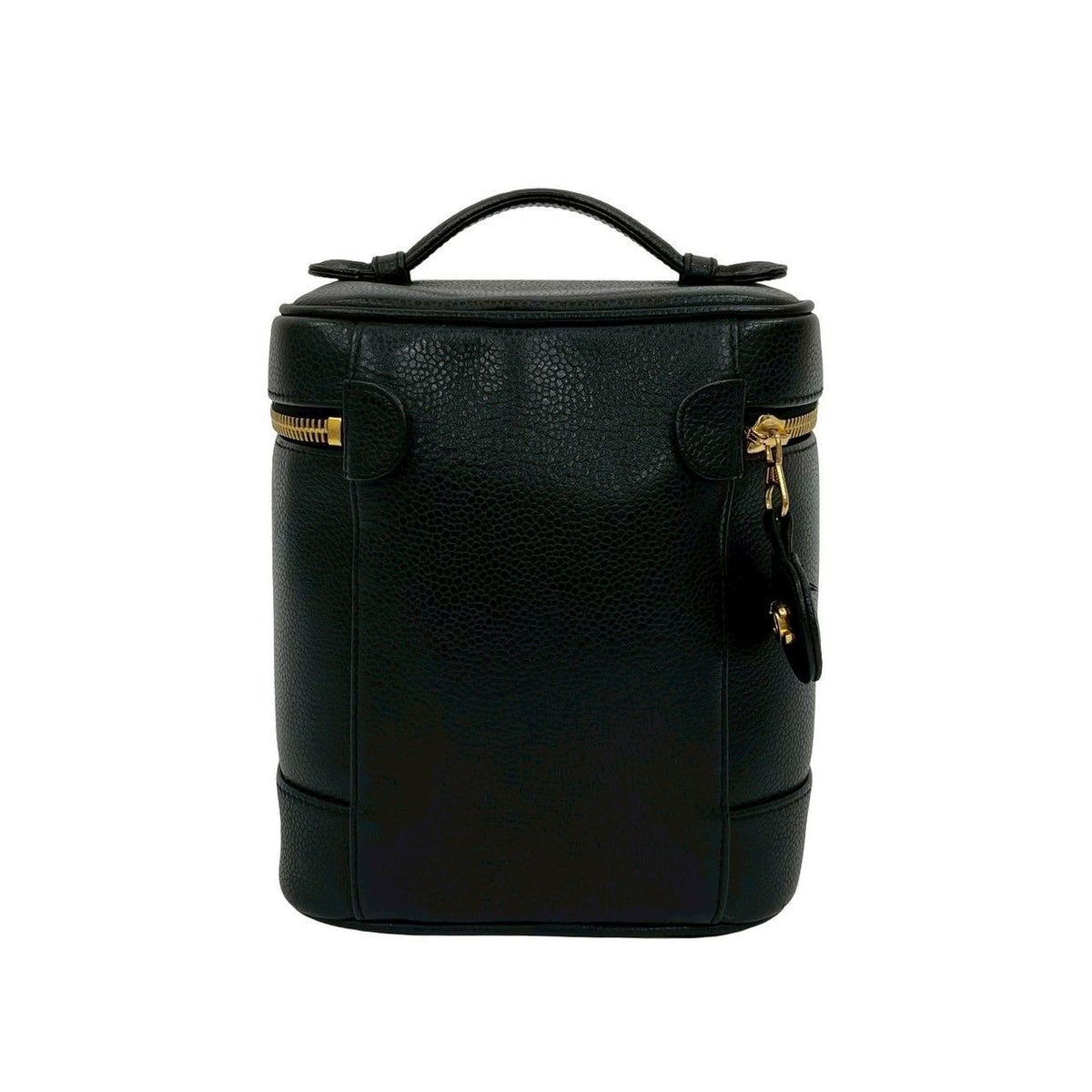 Chanel CC Logo Caviar Leather Vanity Bag Mini Handbag Black — view 3
