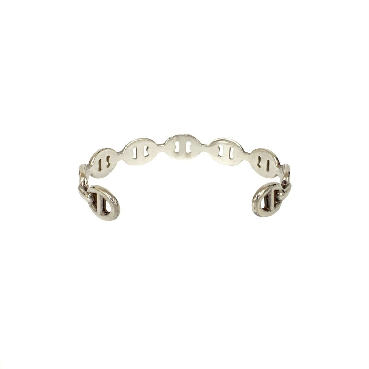 Hermes Chaine D'ancre Enchainee 925 Sterling Silver Bangle Bracelet — view 6