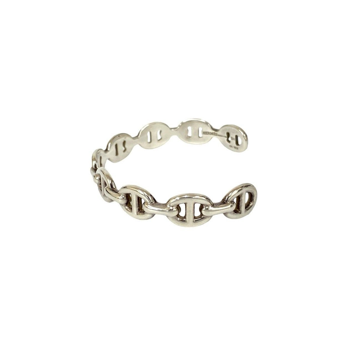 Hermes Chaine D'ancre Enchainee 925 Sterling Silver Bangle Bracelet — view 3