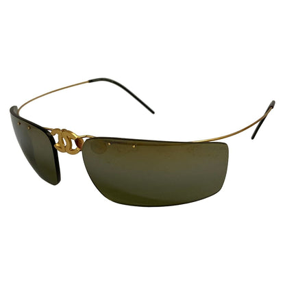 Chanel Sunglasses Dark Brown Gold CC Logo Eyewear