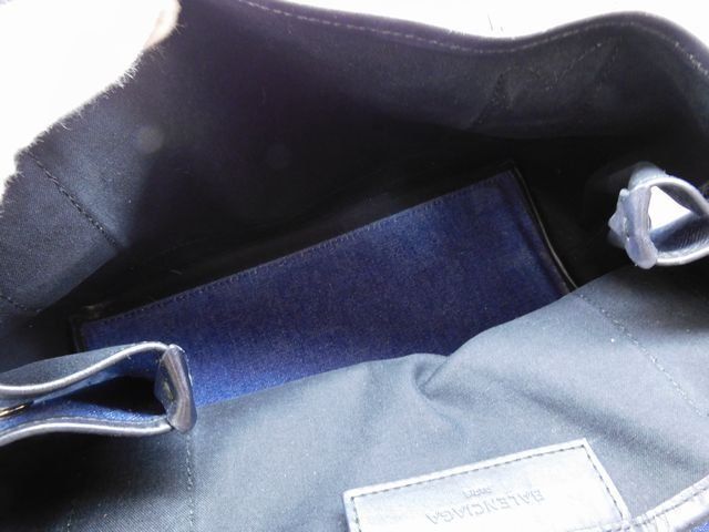 Balenciaga Navy Cabas S Tote Bag Blue Denim Canvas — view 3