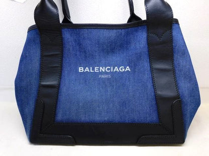 Balenciaga Navy Cabas S Tote Bag Blue Denim Canvas