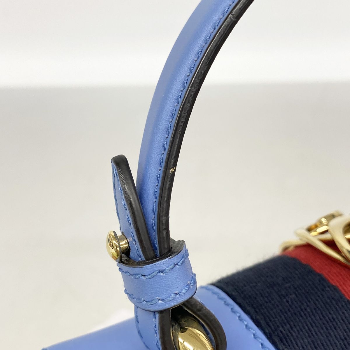 Gucci Handbag Sylvie Leather Blue Gold 2-Way Bag — view 7