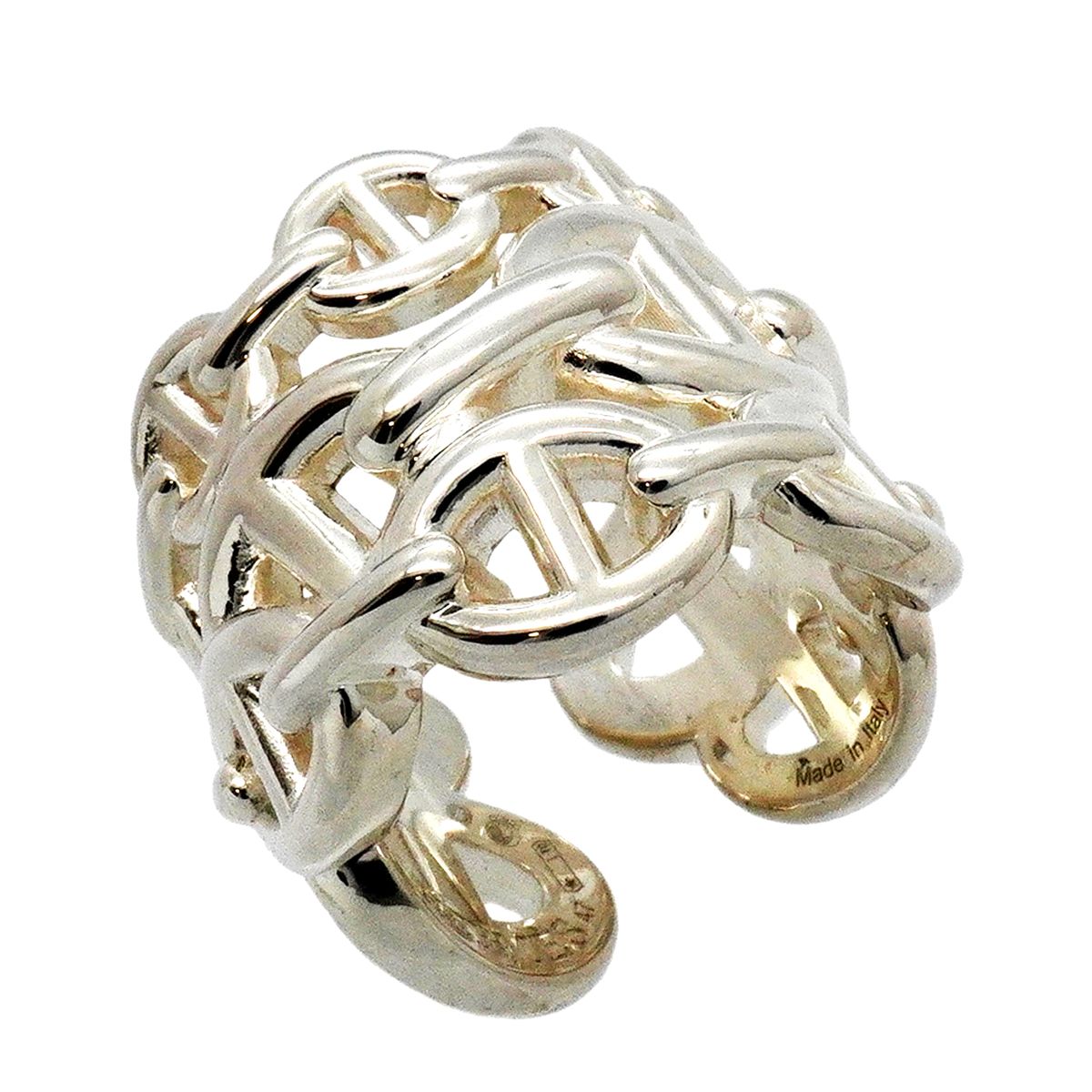 Hermes Ring Enchainee Chaine D'ancre 925 Sterling Silver