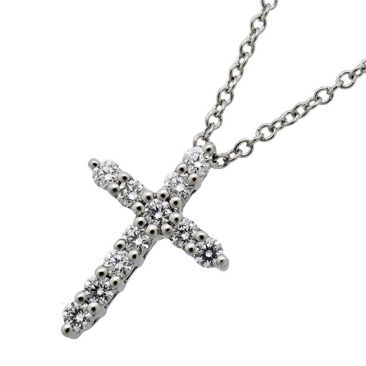 Tiffany & Co Necklace Small Cross Platinum Diamond