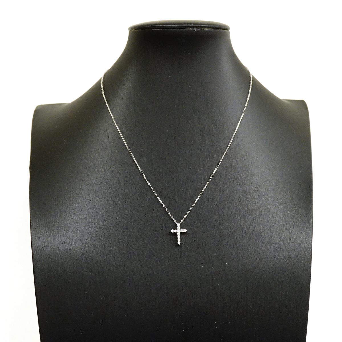 Tiffany & Co Necklace Small Cross Platinum Diamond — view 7