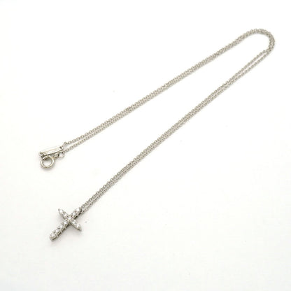 Tiffany & Co Necklace Small Cross Platinum Diamond — view 3