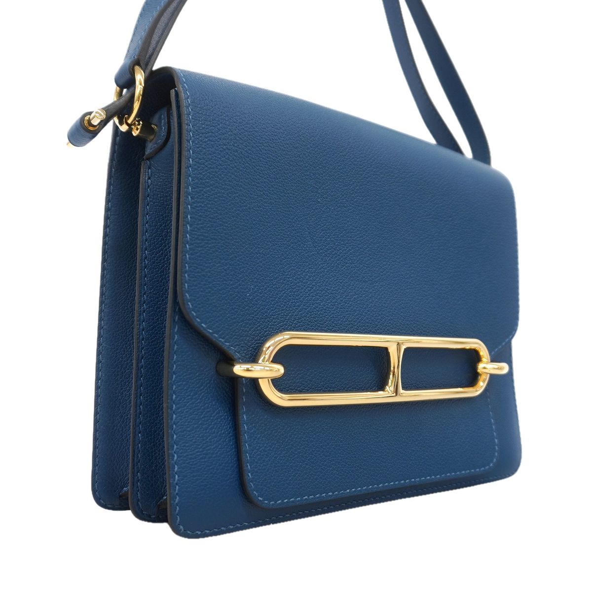 Hermes Shoulder Bag Roulis Evercolor Col Vert Gold — view 2