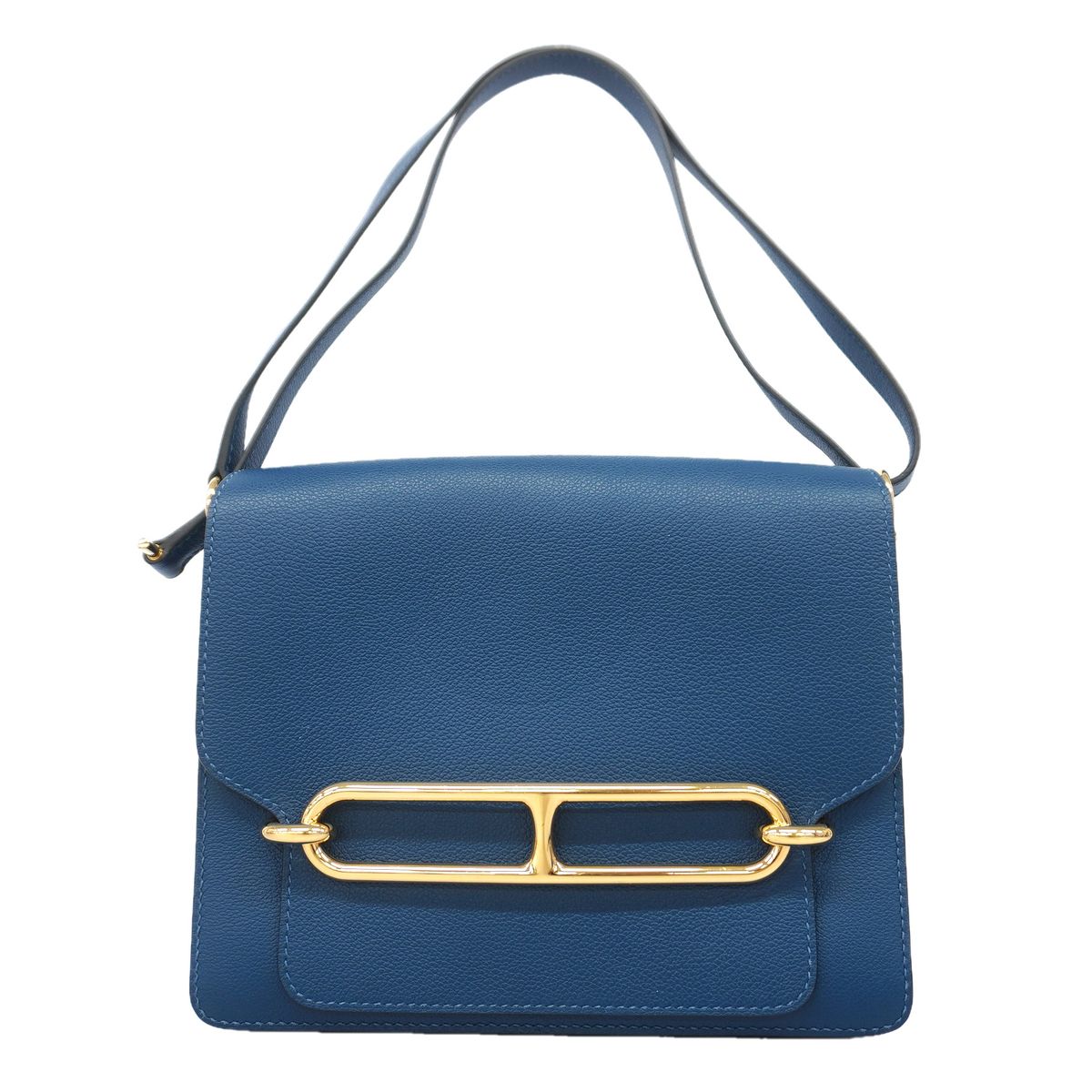 Hermes Shoulder Bag Roulis Evercolor Col Vert Gold