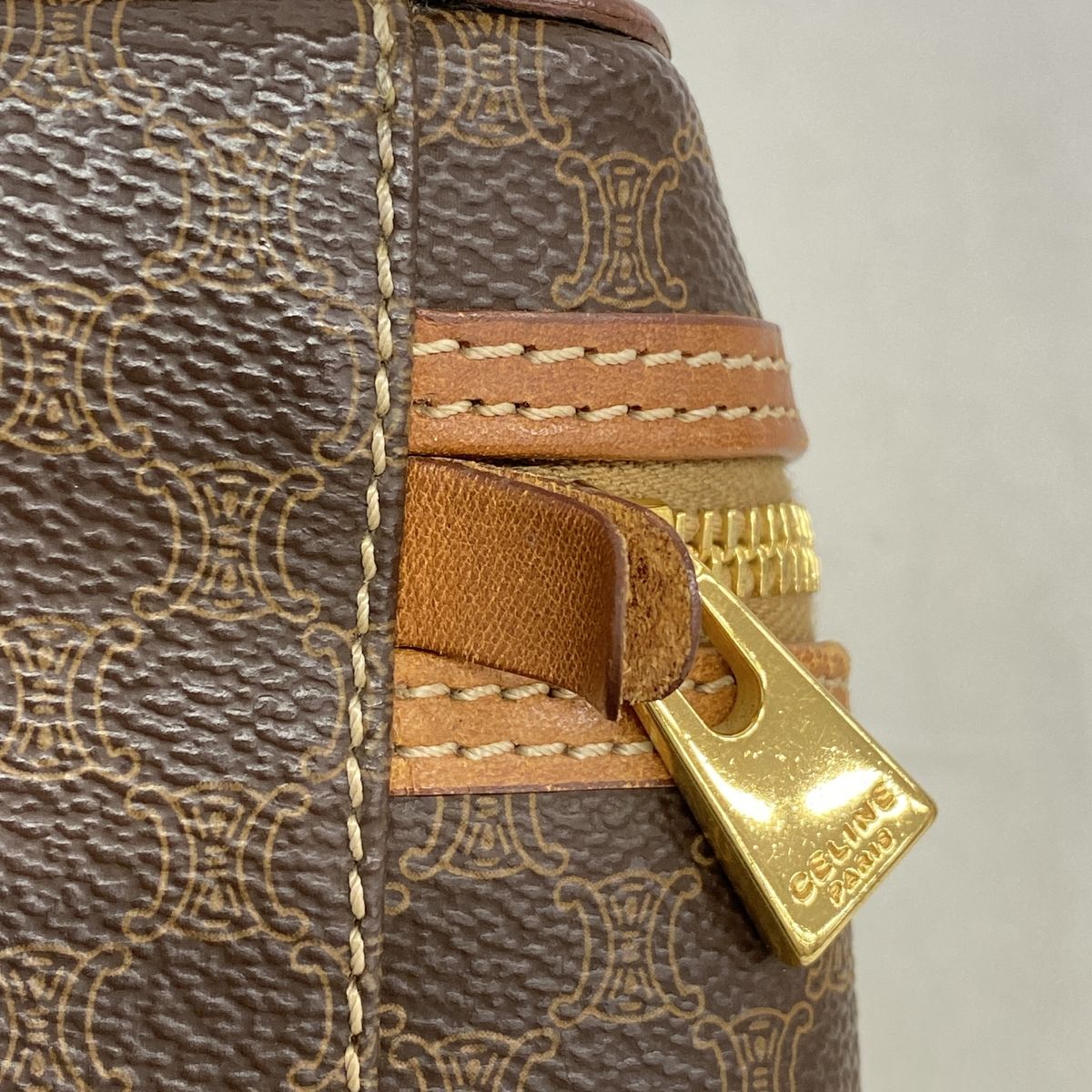 Celine Vanity Bag Macadam Brown Gold — view 7