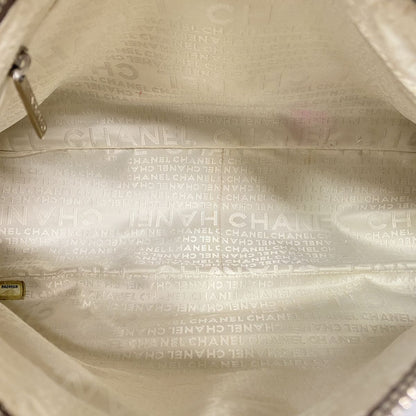 Chanel Shoulder Bag Leather Brown Silver — view 4