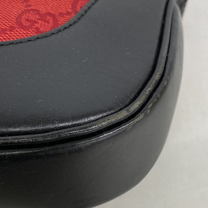 Gucci Shoulder Bag GG Canvas Jackie Red Black Silver — view 6
