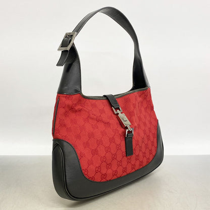 Gucci Shoulder Bag GG Canvas Jackie Red Black Silver — view 2