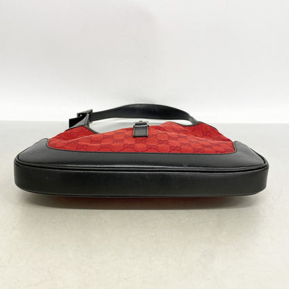 Gucci Shoulder Bag GG Canvas Jackie Red Black Silver — view 3