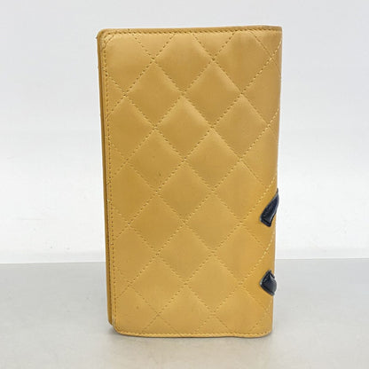 Chanel Wallet Cambon Lambskin Brown Black Silver — view 8