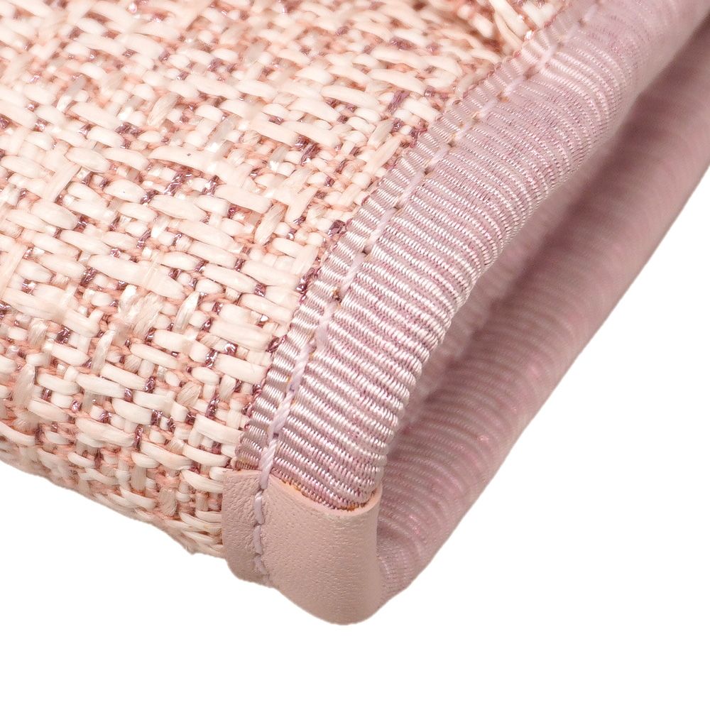 Chanel Chain Tote Bag Deauville Tweed Pink Champagne Gold — view 7