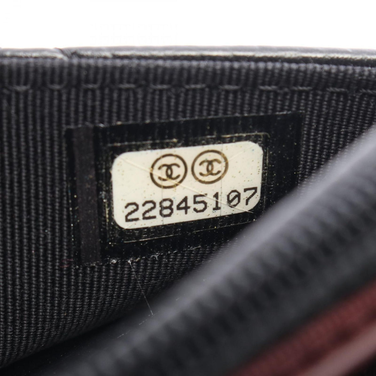 Chanel Shoulder Bag Quilted Black Caviar Leather Chain Wallet — view 5