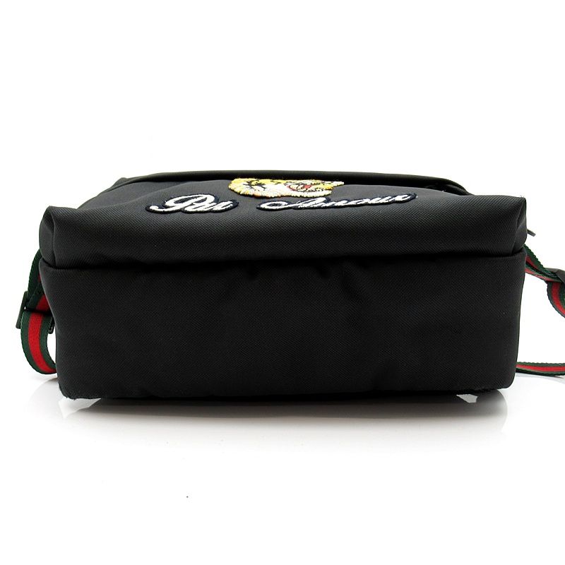 Gucci Embroidered Tiger Belt Bag Nylon Black — view 6