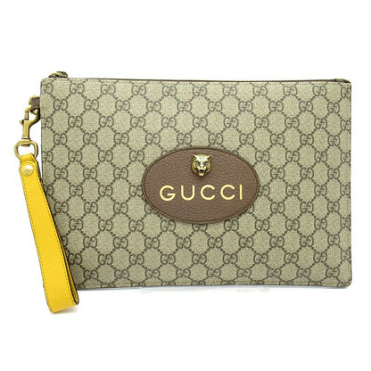 Gucci Neo Vintage Clutch GG Supreme Beige Yellow