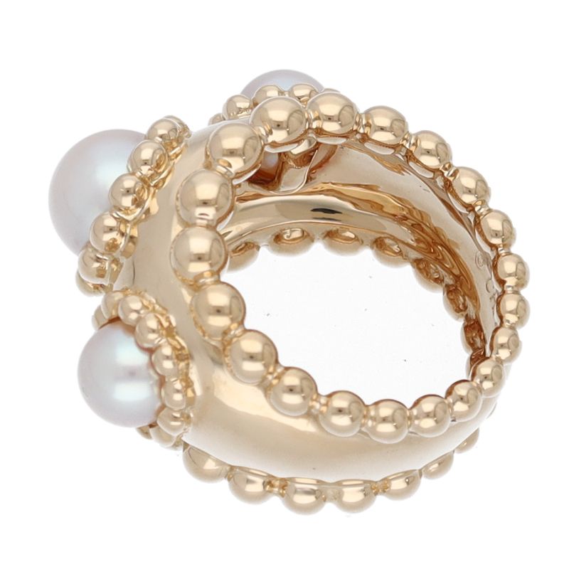 Chanel Three Symbol Pearl Ring 18K Yellow Gold — view 3