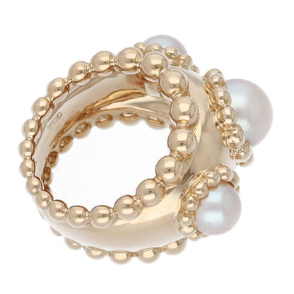 Chanel Three Symbol Pearl Ring 18K Yellow Gold — view 5