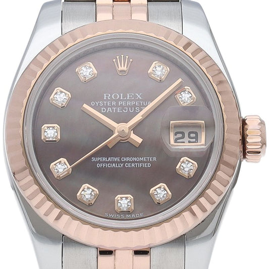 Rolex Datejust 26 Watch Jubilee Diamond Shell 18k Pink Gold SS Rede
