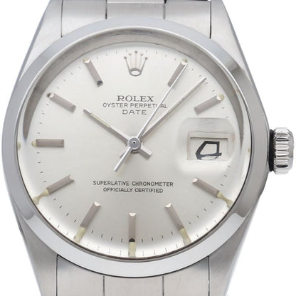 Rolex Oyster Perpetual Date Antique SS Watch Silver