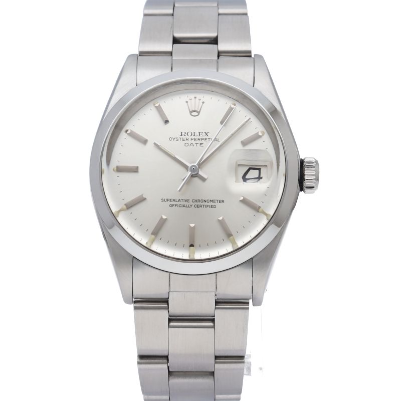 Rolex Oyster Perpetual Date Antique SS Watch Silver — view 2