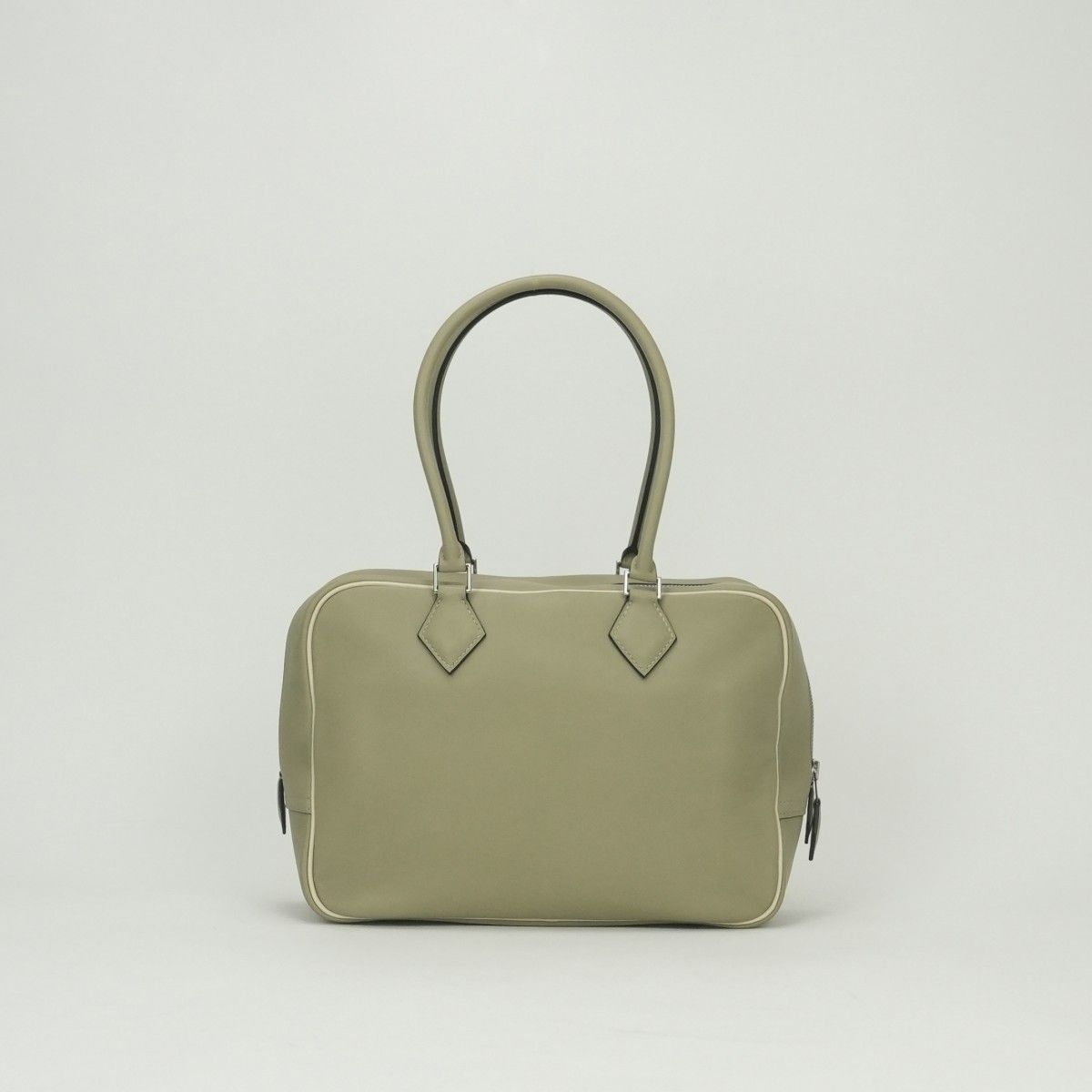 Hermes Plume 28 Tote Swift Sage Sauge Cles Craie Green Beige Silver Handbag Veau — view 3