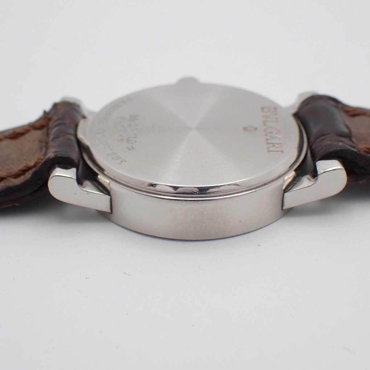 Bvlgari Quartz Watch Black Dial Leather Strap Third Party Buckle — view 8