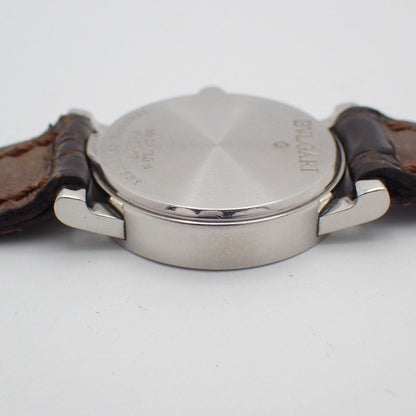 Bvlgari Quartz Watch Black Dial Leather Strap Third Party Buckle — view 8