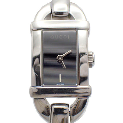 Gucci L Bangle Watch Quartz Black Dial Bamboo Strap