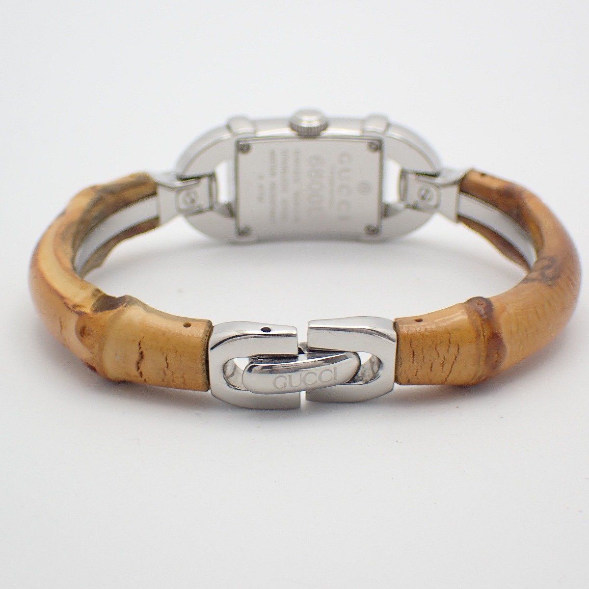 Gucci L Bangle Watch Quartz Black Dial Bamboo Strap — view 3