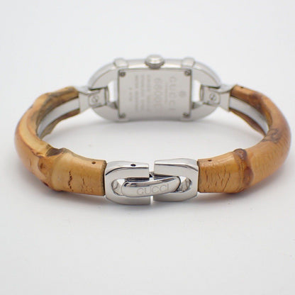 Gucci L Bangle Watch Quartz Black Dial Bamboo Strap — view 3